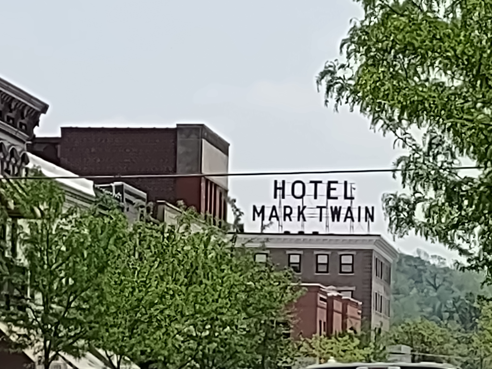 Closeup of Hotel at end of the street