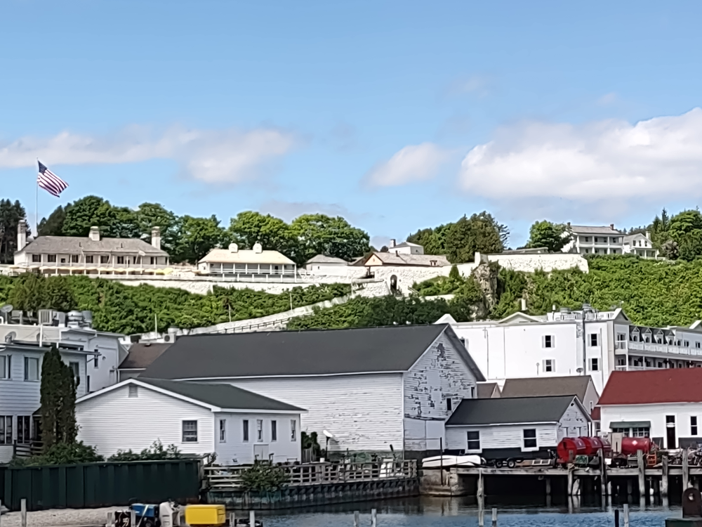 A look back at the town as we leave on the ferry.