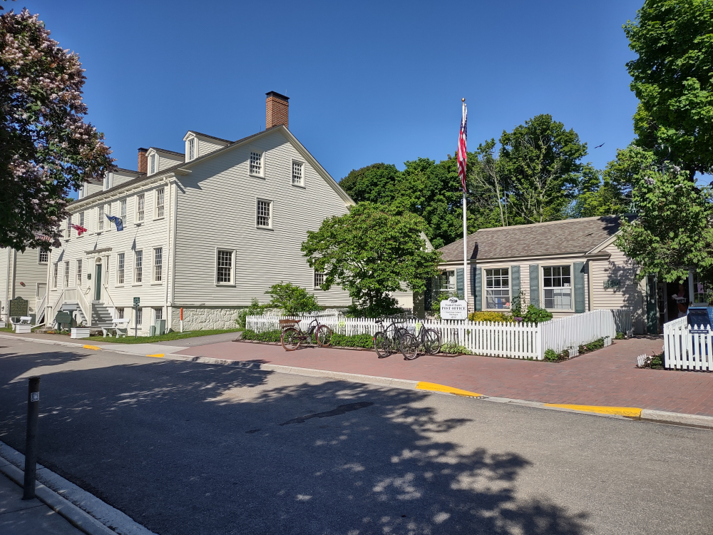 The Post Office. The small building with the flag out front.