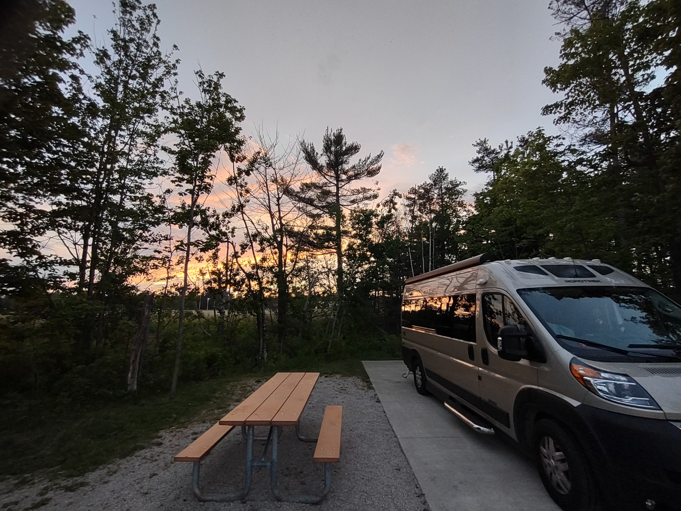 Sunset as seen from our campsite
